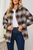 Casual PocketLoose Plaid Woolen Coat For Women