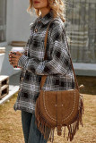 Casual PocketLoose Plaid Woolen Coat For Women