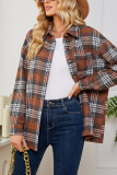 Casual PocketLoose Plaid Woolen Coat For Women