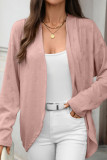 Solid Color Long Sleeved Knitted Cardigan