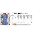 V-Neck Seven Quarter Bubble Sleeve Denim Dress