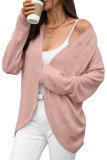 Solid Color Long Sleeved Knitted Cardigan