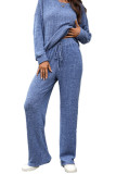 Round Neck Long Sleeved Sweatshirt Pants Two-Piece Set