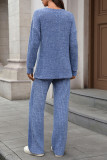 Round Neck Long Sleeved Sweatshirt Pants Two-Piece Set