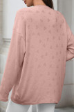 Solid Color Long Sleeved Knitted Cardigan