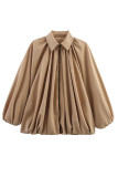 Lapel Long Sleeved Solid Color Jacket