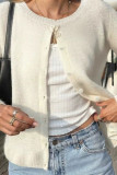 Solid Color Long Sleeved Cardigan Sweater