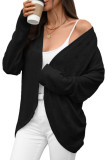 Solid Color Long Sleeved Knitted Cardigan