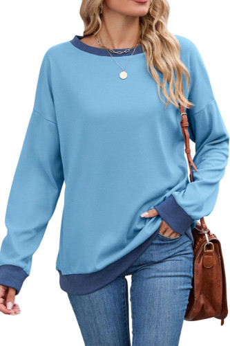 Round Neck Loose Long Sleeved Sweatshirt