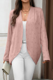 Solid Color Long Sleeved Knitted Cardigan