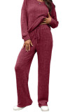 Round Neck Long Sleeved Sweatshirt Pants Two-Piece Set