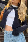 Solid Color Long Sleeved Cardigan Sweater