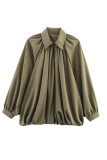 Lapel Long Sleeved Solid Color Jacket