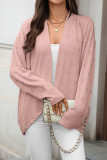 Solid Color Long Sleeved Knitted Cardigan