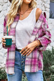 Checkered Printed Long Sleeved Button Cardigan Shirt