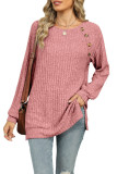 Solid Color Round Neck Long Sleeved Knitted Sweater
