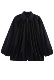 Lapel Long Sleeved Solid Color Jacket