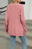 Solid Color Round Neck Long Sleeved Knitted Sweater