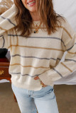 Colorful Striped Long Sleeved Loose Sweater