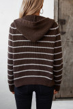 Long Sleeve Loose Pocket Striped Cardigan Sweater