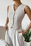 Retro V-Neck Sleeveless Vest
