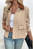 Lapel Long Sleeved Pocket Cardigan Jacket