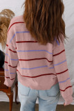 Colorful Striped Long Sleeved Loose Sweater