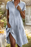 Bohemian Round Neck Short Sleeved Printed Dress