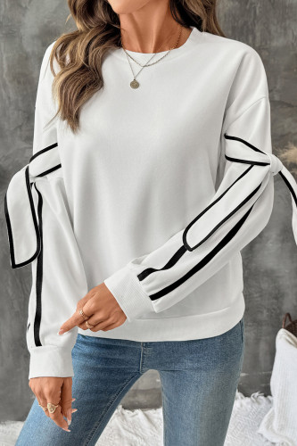 Butterfly Knot Round Neck Long Sleeve Hoodie