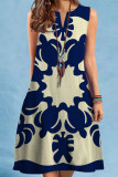 Printed V-Neck Sleeveless Dress