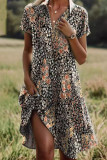 Bohemian Round Neck Short Sleeved Printed Dress