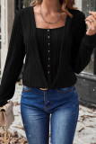 Fake Two Long Sleeved Square Neck Sweaters