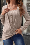Fake Two Long Sleeved Square Neck Sweaters