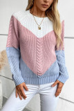 Striped Loose Long Sleeved Knitted Sweater