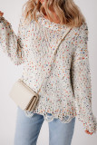 Colorful Polka Dot Round Neck Long Sleeved Sweater