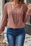 Fake Two Long Sleeved Square Neck Sweaters
