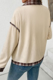 Retro Style Lapel Plaid Corduroy Cardigan Jacket
