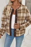 New Checkered Printed Long Sleeved Cardigan Jacket