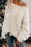 Colorful Polka Dot Round Neck Long Sleeved Sweater