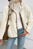 Long Sleeved Stand Up Collar Velvet Cardigan Jacket