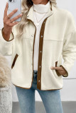 Long Sleeved Stand Up Collar Velvet Cardigan Jacket