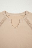 Lace Solid Color Loose Long Sleeved Sweatshirt