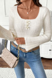 Solid Color Horn Long Sleeved T-Shirt