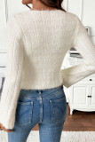 Solid Color Horn Long Sleeved T-Shirt
