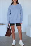 Solid Color Loose Sports Long Sleeved Sweatshirt