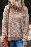 Round Neck Striped Loose Long Sleeved Sweatshirt