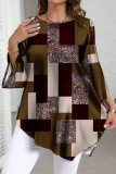 Vintage Printed Round Neck Long Sleeved Shirt