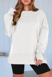Solid Color Loose Sports Long Sleeved Sweatshirt