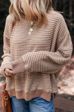 Round Neck Striped Loose Long Sleeved Sweatshirt