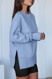 Solid Color Loose Sports Long Sleeved Sweatshirt